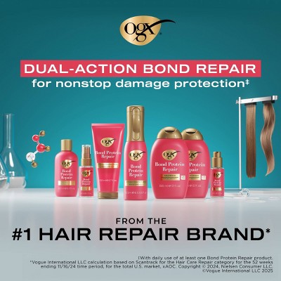OGX Repair & Protect Bond Protein Repair 450F Heat Protectant Spray  6.5 fl. oz - Imperfect Container