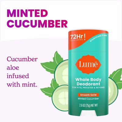 Lume Solid Whole Body Deodorant Stick Aluminum Free Minted Cucumber 2.6oz - Imperfect Container