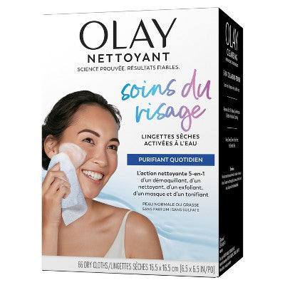 Olay Daily Facials Face Cleansing Wipes Makeup Remover Unscented 66ct - Imperfect Box