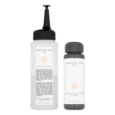 Kristin Ess Hair Dye Gloss in Chocolate Cosmo for Dark Golden Brown Hair 4 fl oz - Imperfect Box