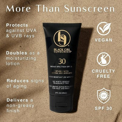 Black Girl Sunscreen Broad Spectrum Infused with Jojoba Oil SPF 30 3 fl oz - New