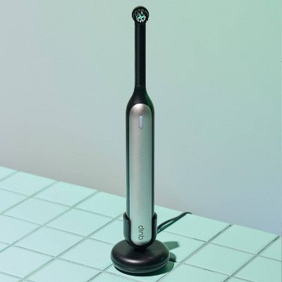 quip Rev Oscillating Rechargeable Electric Toothbrush Black/Silver - Imperfect Box