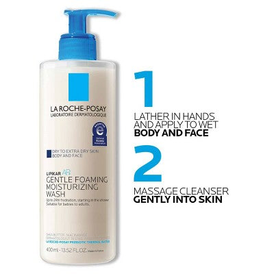 La Roche Posay Lipikar AP+ Face Wash 13.52 fl oz - Small Amount Missing