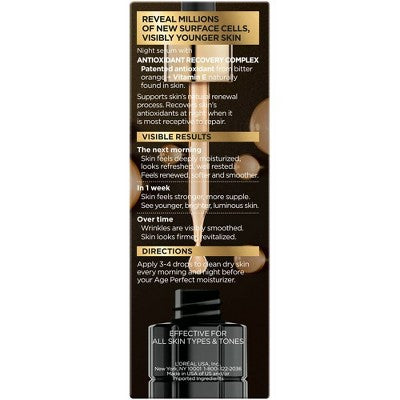 L'Oreal Paris Age Perfect Cell Renewal Midnight Serum Anti-Aging Complex 1 fl oz - Imperfect Box
