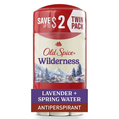 Old Spice Men's Antiperspirant & Deodorant Wilderness with Lavender 2.6oz/2pk - New