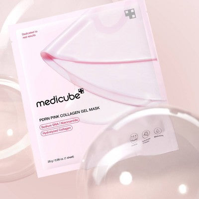medicube PDRN Pink Collagen Gel Mask Korean Skincare Travel Size 0.98oz/4pk - Imperfect Box