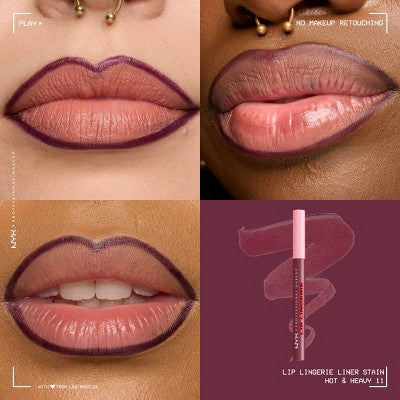 NYX Professional Makeup Lip Lingerie Lip Liner Stain 11 Hot & Heavy 0.03 fl oz - Imperfect Box