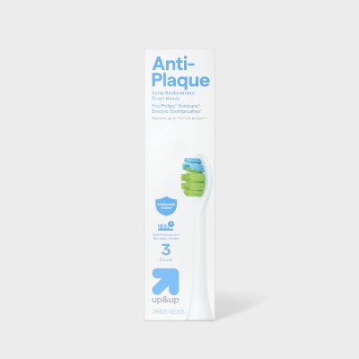Anti-Plaque Sonic Brush Heads 3ct Up&Up - Imperfect Box