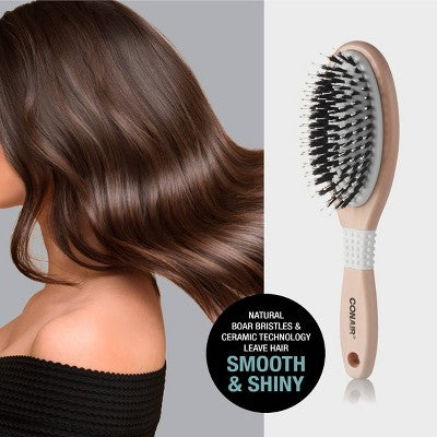 Conair Ceramic Wood Nylon & Boar Bristle Cushion Hair Brush - Imperfect Box