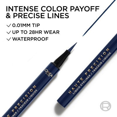 L'Oreal Paris Haute Precision Waterproof Felt Tip Liquid Eyeliner 30 Blue Suede 0.03 fl oz - Missing Box