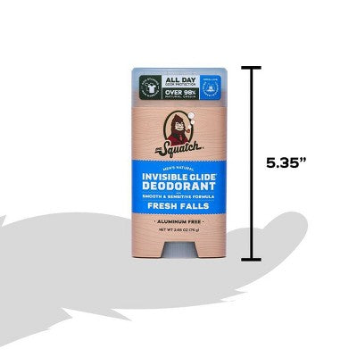 DR. SQUATCH Men's Invisible Glide Deodorant Natural Fresh Falls 2.65oz - Imperfect Container