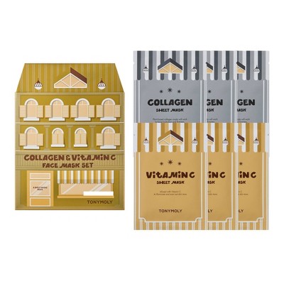 TONYMOLY Vitamin C & Collagen Sheet Mask Gift Set House of Masks 6ct - New