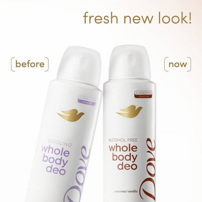 Dove Beauty Whole Body Deodorant Spray Coconut Vanilla 4oz - Imperfect Container