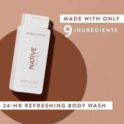 Native Body Wash Coconut Vanilla Sulfate Free 18 fl oz- Imperfect Container