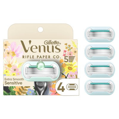 Rifle Paper Co. + Venus Deluxe Smooth Sensitive Razor Blade Refills 4ct - Imperfect Box