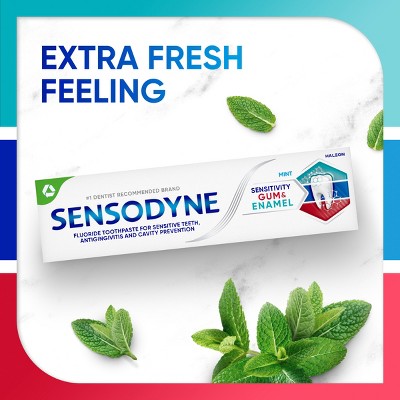 Sensodyne Sensitivity Gum and Enamel Mint Toothpaste 2.3oz//2pk - Imperfect box