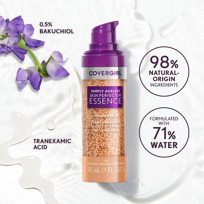 COVERGIRL Simply Ageless Skin Perfector Essence Vegan Foundation 70 Rich 1 fl oz - New
