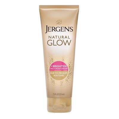 Jergens Glow Daily Moisturizer + Sunless Self Tanner Tanning Lotion Fair To Medium 7.5 fl oz - Imperfect Container