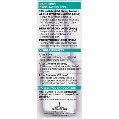 L'Oreal Paris Bright Reveal Dark Spot Exfoliant Peel - Imperfect Box