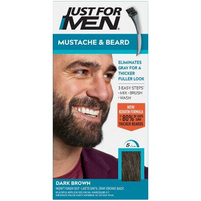 Just For Men Mustache & Beard Dark Brown M-46 - Imperfect Box