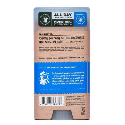 DR. SQUATCH Men's Invisible Glide Deodorant Natural Fresh Falls 2.65oz - Imperfect Container