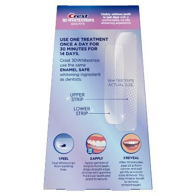 Crest 3D Whitestrips Sensitive White Kit 14 Treatments - Imperfect Box