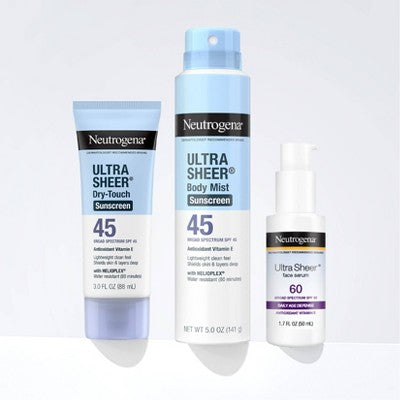 Neutrogena Ultra Sheer Dry-Touch Sunscreen Broad Spectrum SPF 45 6 fl oz /2ct - Imperfect Box