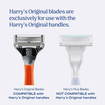 Harry's Original Razor Handle for Men with 5 Razor Blade Cartridges - New
