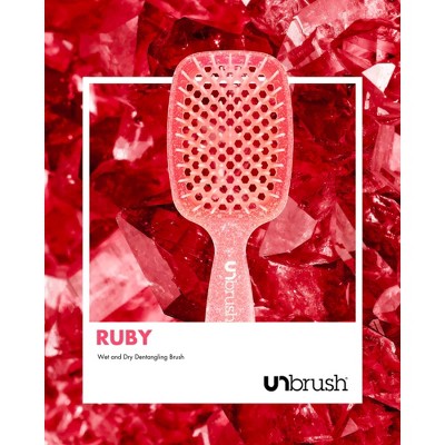 UNbrush Detangler Hair Brush Glitter Ruby - Imperfect Box
