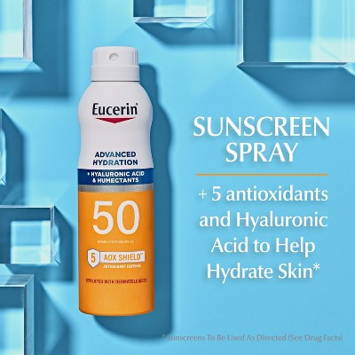 Eucerin Advanced Hydration Sunscreen Spray SPF 50 6oz - Imperfect Container