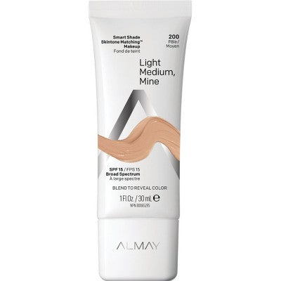 Almay Smart Shade SPF 15 Skintone Matching Makeup 200 Light Medium Mine 1 fl oz - New