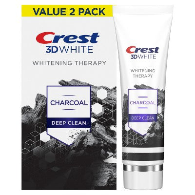 Crest 3D Whitening Therapy Charcoal Toothpaste 4.6oz/2pk - Imperfect Box