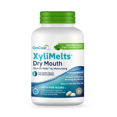 OraCoat XyliMelts for Dry Mouth Relief Mild Mint 80ct - New