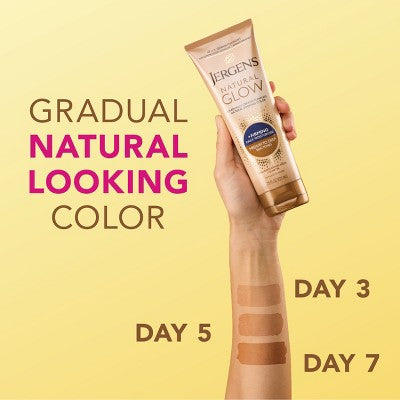 Jergens Natural Glow Skin Firming Moisturizer/Sunless Self Tanning Medium To Tan 7.5 fl oz - Imperfect Container