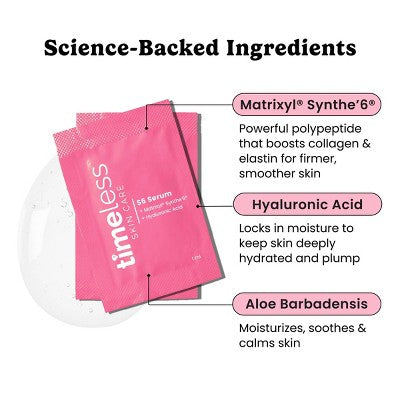 Timeless Skin Care Matrixyl Synthe'6 Serum Pouches 28ct - New