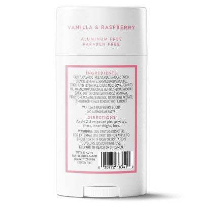 Native Whole Body Solid Deodorant Vanilla & Raspberry 2.4oz - Imperfect Container