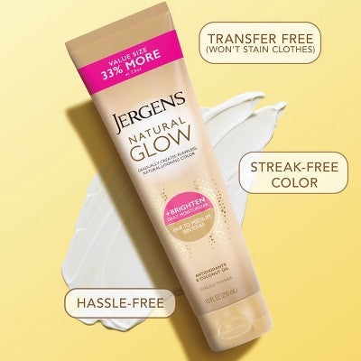 Jergens Natural Glow Daily Moisturizer + Self Tanner Fair to Medium 10 fl oz - New