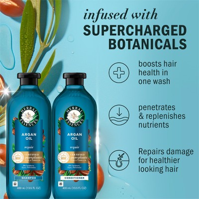 Herbal Essences Pure Plants Blend Argan Oil Repairing Color-Safe Shampoo/Conditioner Dual Pack 13.5 fl oz/2ct - Imperfect Box
