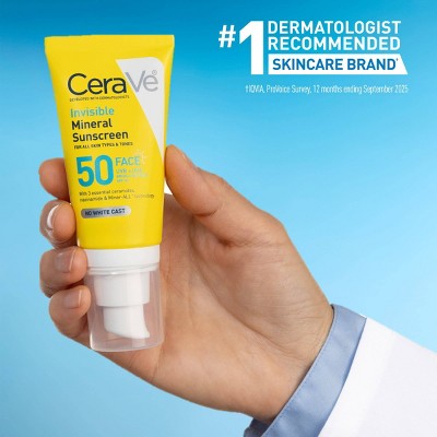 CeraVe Invisible Mineral Face Sunscreen SPF 50 1.62 fl oz - Imperfect Box