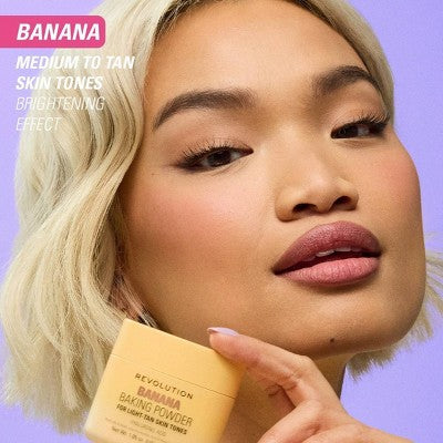Makeup Revolution Loose Baking Powder Banana 1.05oz - Imperfect Container