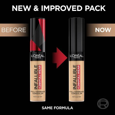 L'Oreal Paris Infallible Full Wear, Full Coverage, Waterproof Concealer 325 Eggshell 0.33 fl oz - Imperfect Container