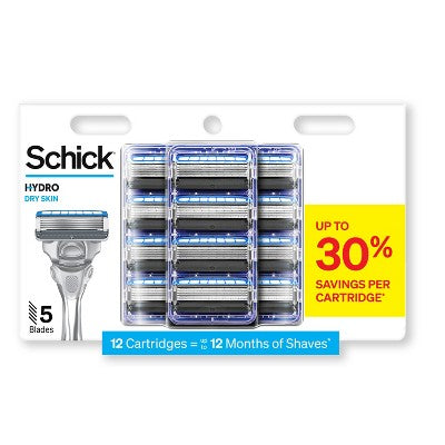 Schick Hydro Dry Skin Men's Razor Refills 12ct - New