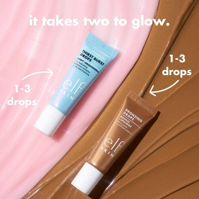 e.l.f. SKIN The Hottest Drops Duo Bronzing Drops & Holy Hydration 2ct/0.33 fl oz - Imperfect Box