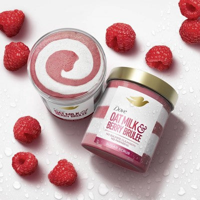Dove Beauty Body Sugar Scrub Oat Milk & Berry Brulee 15oz - Imperfect Container