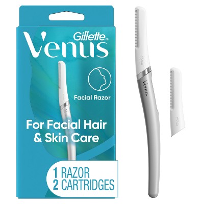 Venus for Facial Hair & Skin Care Exfoliating Dermaplaning Razor + 2 Blade Refills Starter Kit 3ct - New