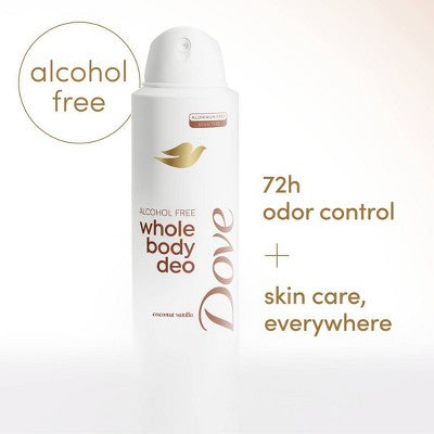 Dove Beauty Whole Body Deodorant Spray Coconut Vanilla 4oz - Imperfect Container