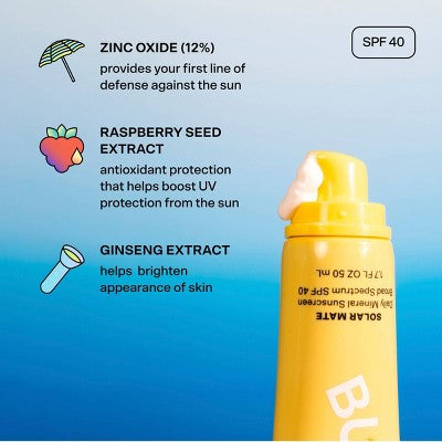 Bubble Skincare Solar Mate Mineral Sunscreen SPF 40 1.7 fl oz - Imperfect Box