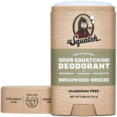 DR. SQUATCH Men's Deodorant Birchwood Breeze 2.65oz - New