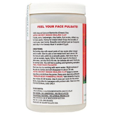 Aztec Secret Indian Healing Clay Deep Pore Cleansing Face & Body Mask, Natural Calcium Bentonite Clay 32oz - New