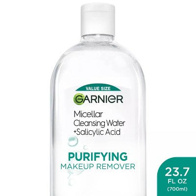 Garnier Salicylic Acid Purifying Makeup Remover Micellar Water and Facial Cleanser 23.7 fl oz - Imperfect Container